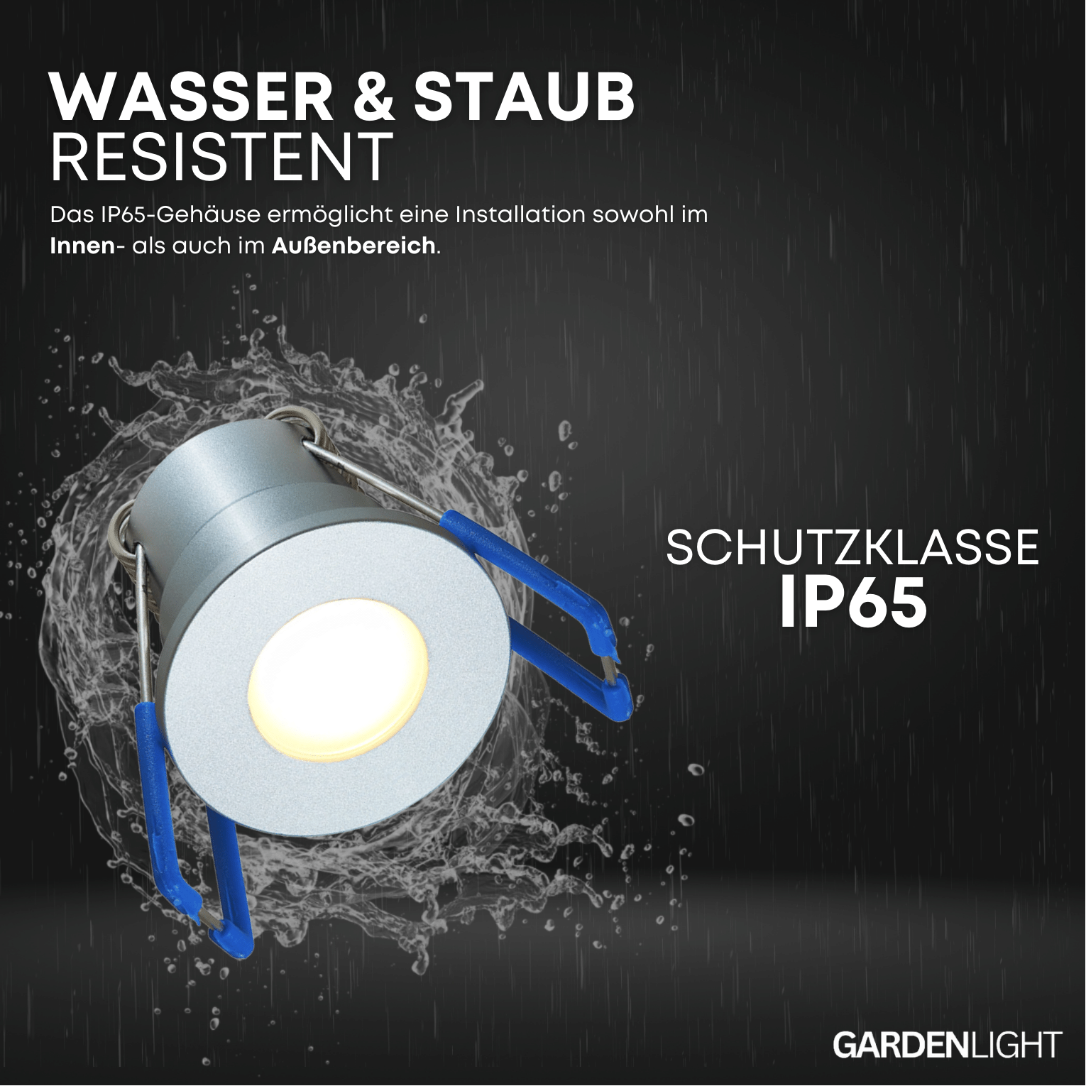 14er Komplettsystem Set (3 Watt) dimmbare LED-Einbaustrahler IP65 (Silber)