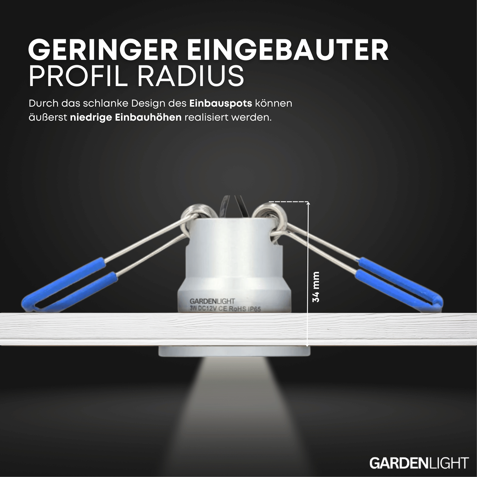 10er Komplettsystem Set (3 Watt) dimmbare LED-Einbaustrahler IP65 (Silber)