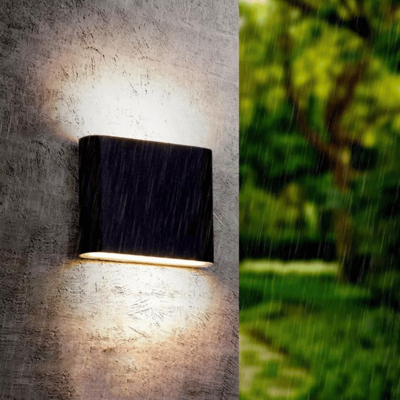 Klassische schwarze Farbe Rechteck Form Kunst Design Aluminium Material Wasserdicht Ip65 LED Wand leuchte für Garten Hintergrund