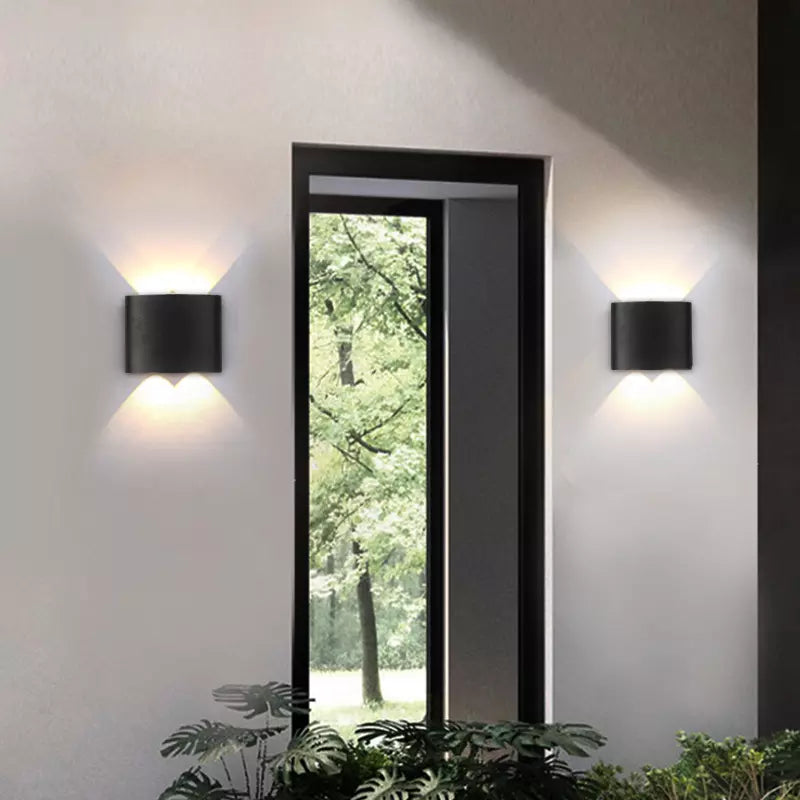 Moderne nordische Art klassische elegante Atmosphäre schwarze Farbe Aluminium Material LED Außenwand leuchte für Garten dekoration