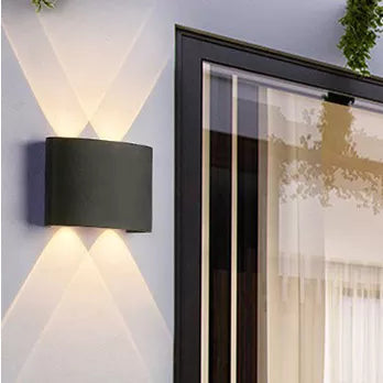 Moderne nordische Art klassische elegante Atmosphäre schwarze Farbe Aluminium Material LED Außenwand leuchte für Garten dekoration